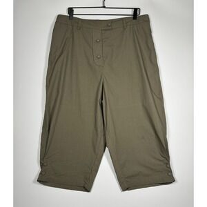 Crea Concept Pants 44 Olive Green Wide Leg Cropped Culotte Lagenlook Artwear